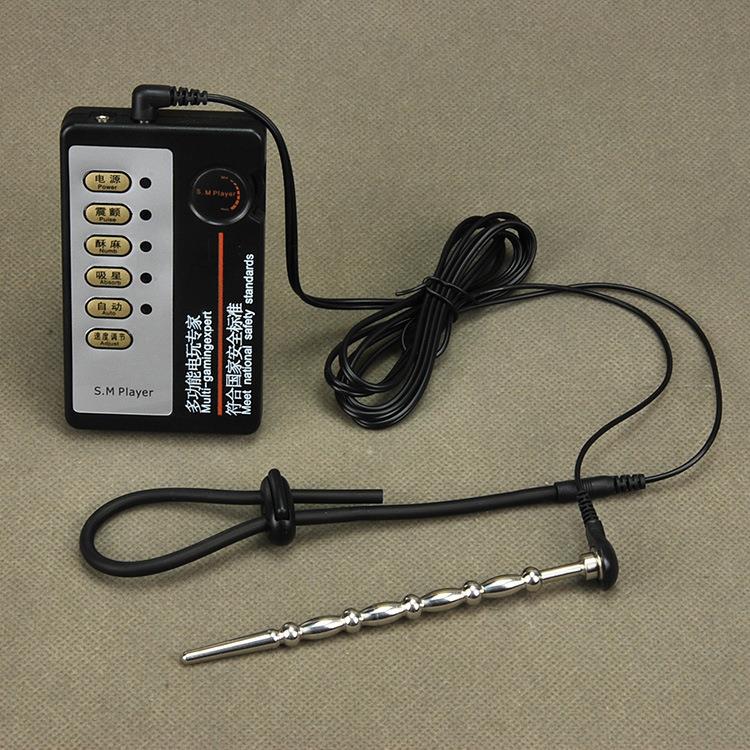 Male penis electric shock punishment toy urethral dilator