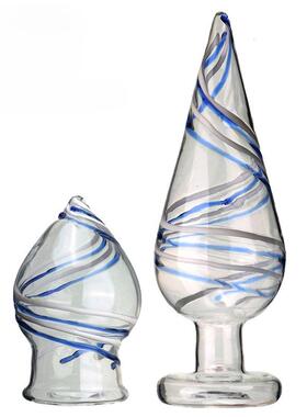 A self-pleasuring toy made of glass for use inside the anus.
