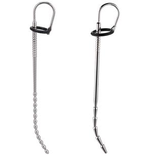 男用马燕长款金属水道堵插器马燕扩张器弯刀腿部另类玩具按摩放松