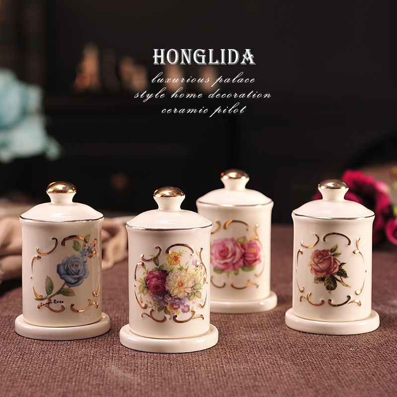 欧式陶瓷客厅餐桌时尚摆件牙签筒