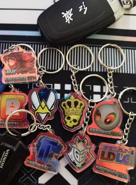 csgo钥匙扣挂件泰坦大眼皇冠IBP炫彩吊饰透明cs2印花简约爆款