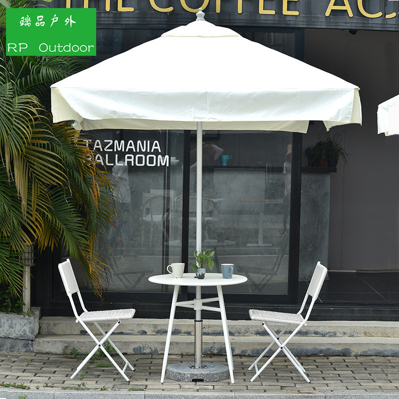 户外遮阳伞中柱伞咖啡奶茶店室外伞桌椅组合商用摆摊休闲大伞