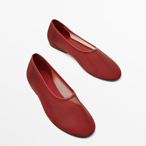 透气网眼时尚芭蕾鞋圆头平底单鞋