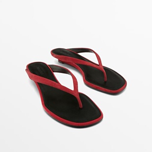 西班牙小众MD女鞋2026春夏简约小坡跟方头凉鞋夹脚拖人字拖半拖女