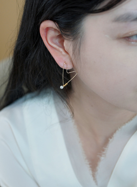 如帆小众设计感14k包金爱心耳钉气质优雅耳环甜美淑女耳饰潮50958