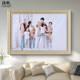 欧式 实木全家福相框定制挂墙带冲印做成相片加洗照片放大客厅定做