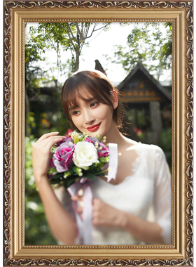 欧式实木婚纱照相框挂墙16 20 30寸大尺寸洗照片素描装饰画框定制