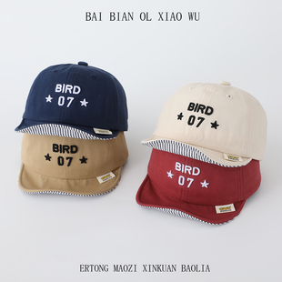 婴儿帽子春秋款 洋气婴幼儿休闲棒球帽字母帽秋 宝宝外出遮阳帽韩版