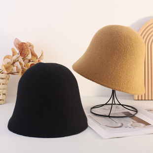凯旋门帽子女韩版简约百搭显脸小渔夫帽冬天保暖针织休闲水桶帽潮