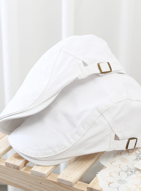 90s纯白复古后现代艺术家画家贝雷帽土酷渣女的蹦迪帽鸭舌帽