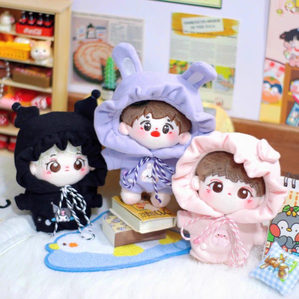 新品10cm娃衣棉花娃娃衣服卡通连体爬爬服正常体/海星体可穿原创