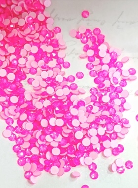 平底钻 U底 001L137I摩卡荧光粉 美甲钻华子DIY奥钻超闪水晶饰品