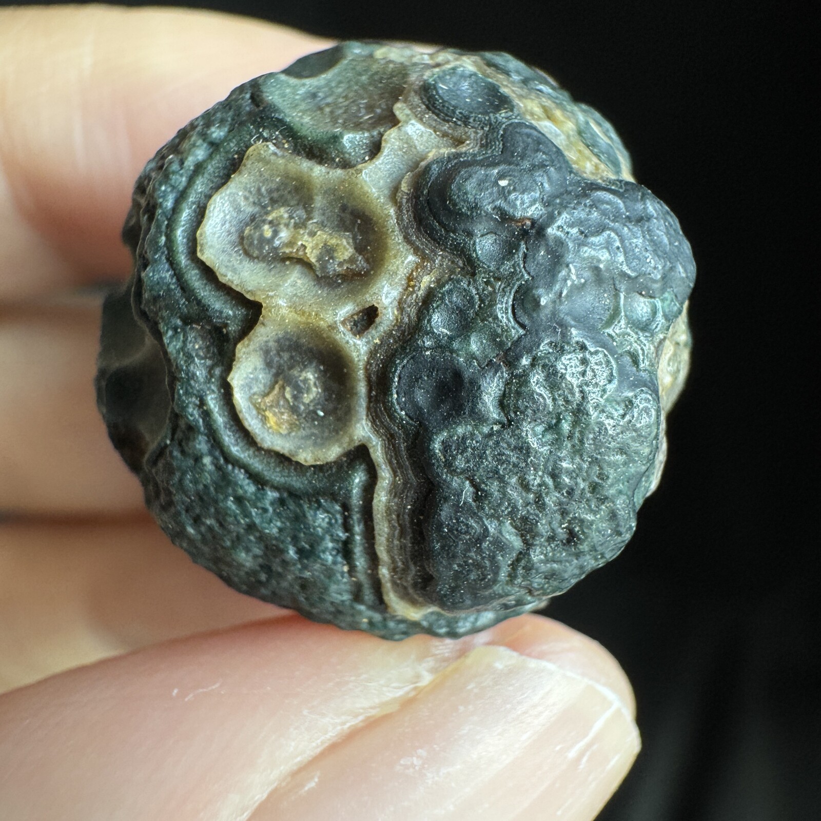 2.3cm 眼睛石 天然戈壁玛瑙原石-4048