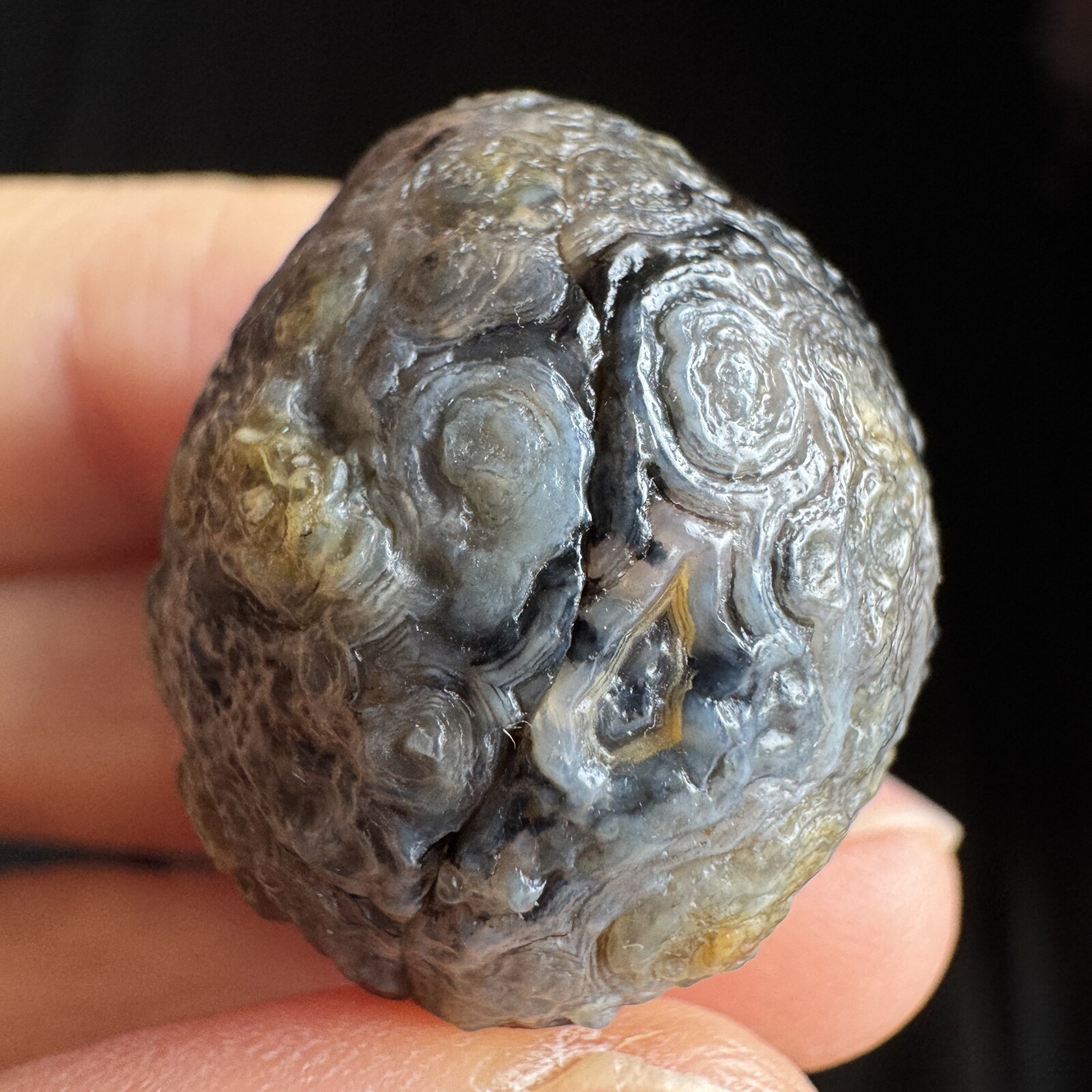 2.45cm 眼睛石 天然戈壁玛瑙原石-3995