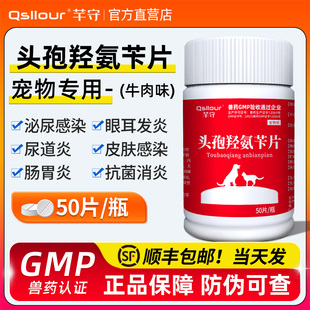 头孢羟氨苄片宠物狗狗消炎药犬猫咪专用头孢感冒药尿路感染皮肤病