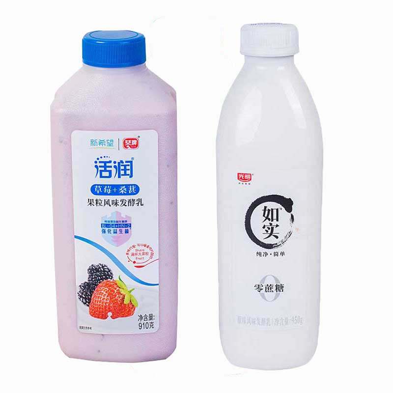 新希望活润酸奶910g*1桶+如实950g*1桶果粒酸奶草莓桑葚黄桃低温