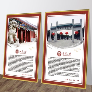 中国十大名校海报贴纸名牌大学简介挂画图北京清华厦门大学装饰画