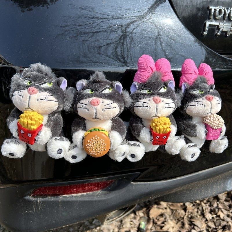 新款路西法猫汽车尾部挂件车外玩偶车载屁股后备箱摩托电动车摆件