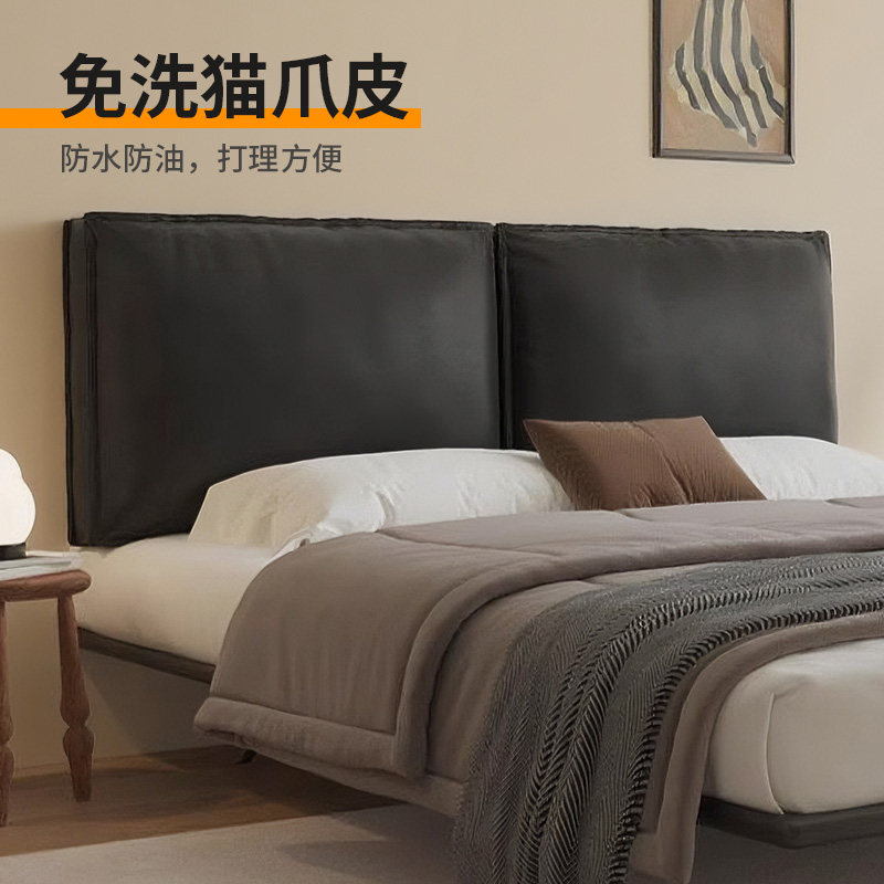 免洗猫抓皮仿皮革床头靠垫大靠背