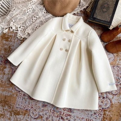 女童双面毛呢2025秋冬新款韩版洋气儿童春秋大衣宝宝羊毛呢子外套