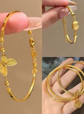 在逃公主古法金色蝴蝶手链女小红书同款设计时尚轻奢百搭手饰品铃