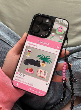 SayCheese原创 悠闲小猫 粉白 洋气可爱日韩ins风全包镜面防摔苹果手机壳iPhone16Pro/16ProMax/15/14/13/12