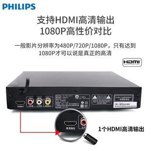 飞利浦TAEP200家用dvd播放机vcd影碟机cd播放器高清儿童电影小型