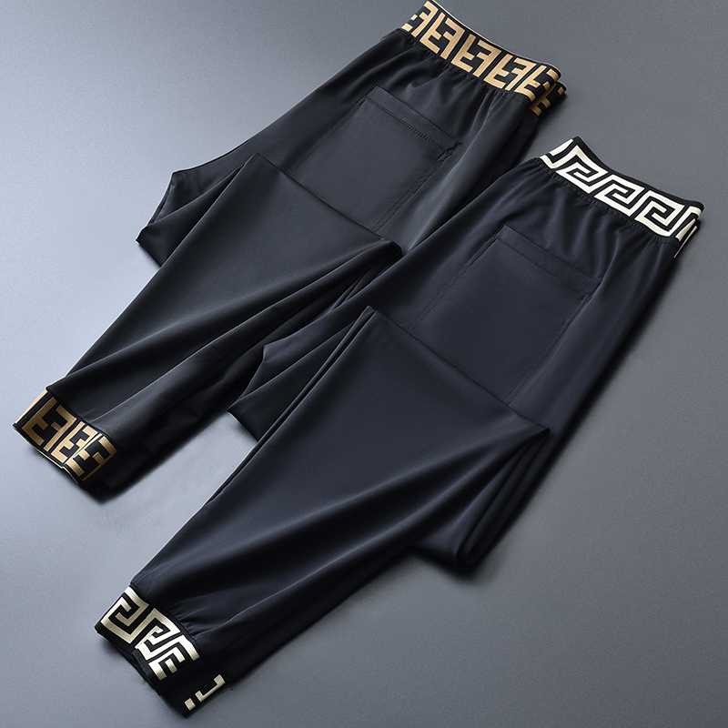 2024新款休闲裤男韩版潮流帅气修身薄款长裤子高端丝滑男士运动裤