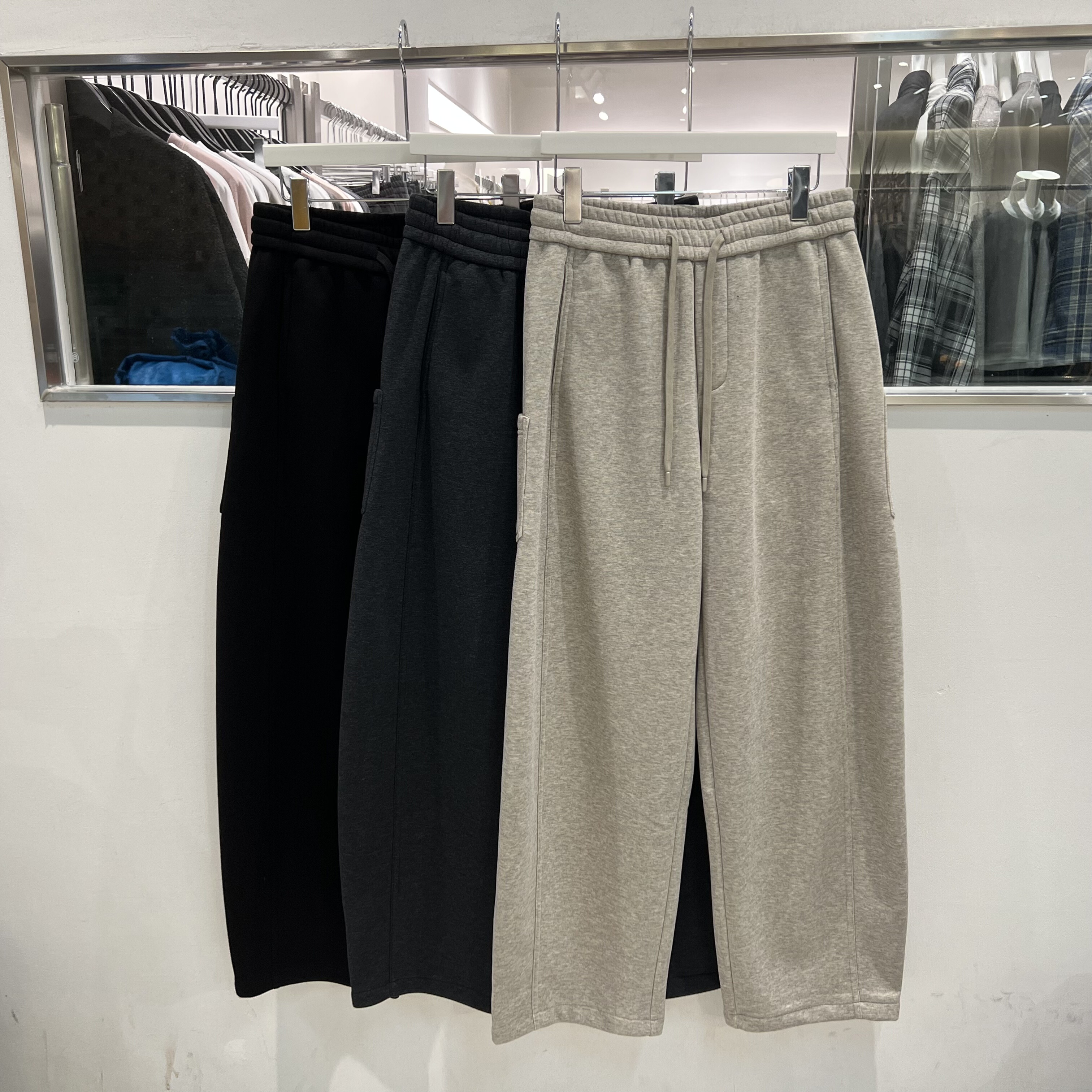 DJQK秋冬加厚弯刀休闲裤男美式复古宽松通勤直筒阔腿裤运动卫裤潮,男装,休闲裤,淘宝优惠券,粉丝福利购,淘宝优惠卷