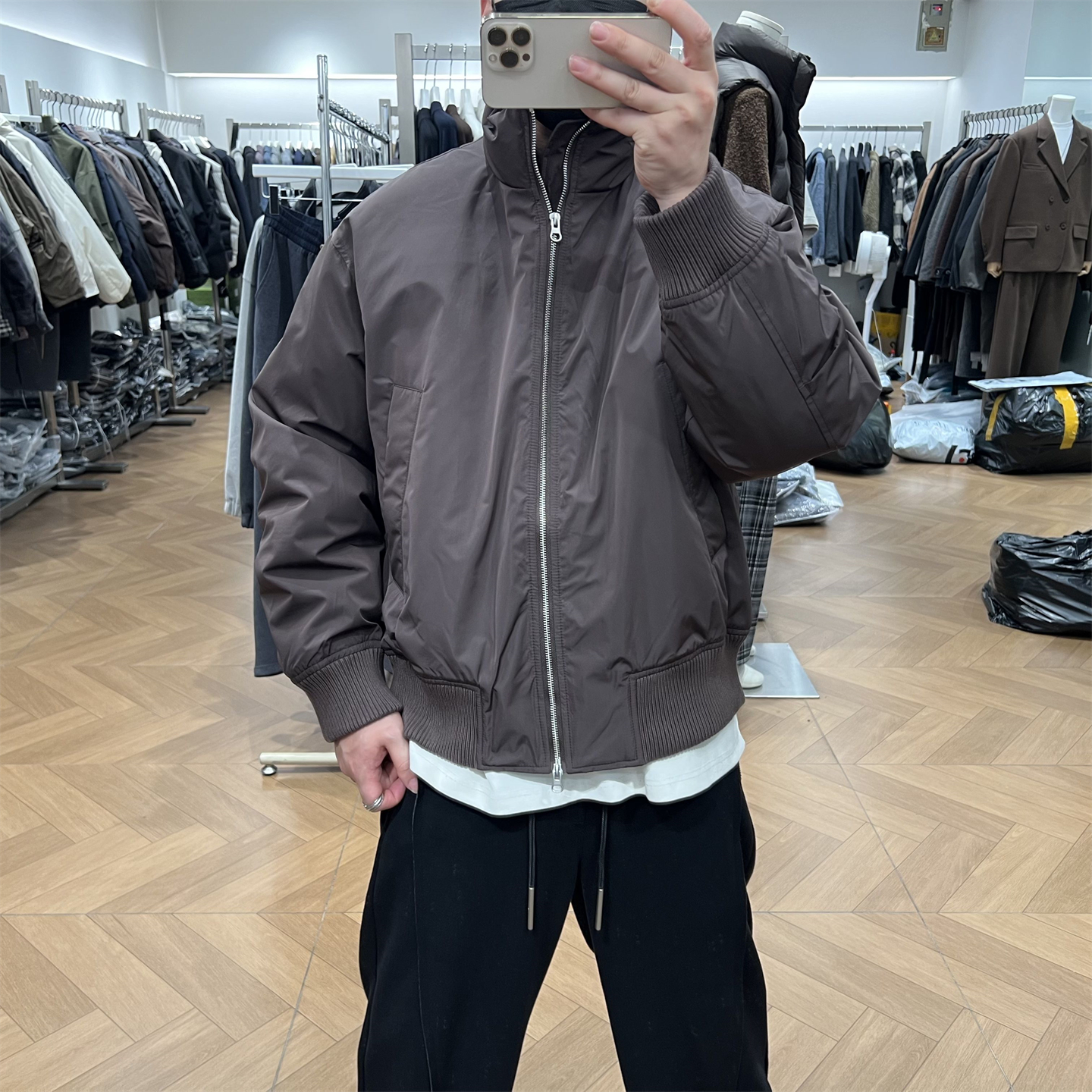 户外立领冲锋衣羽绒服通勤外套潮