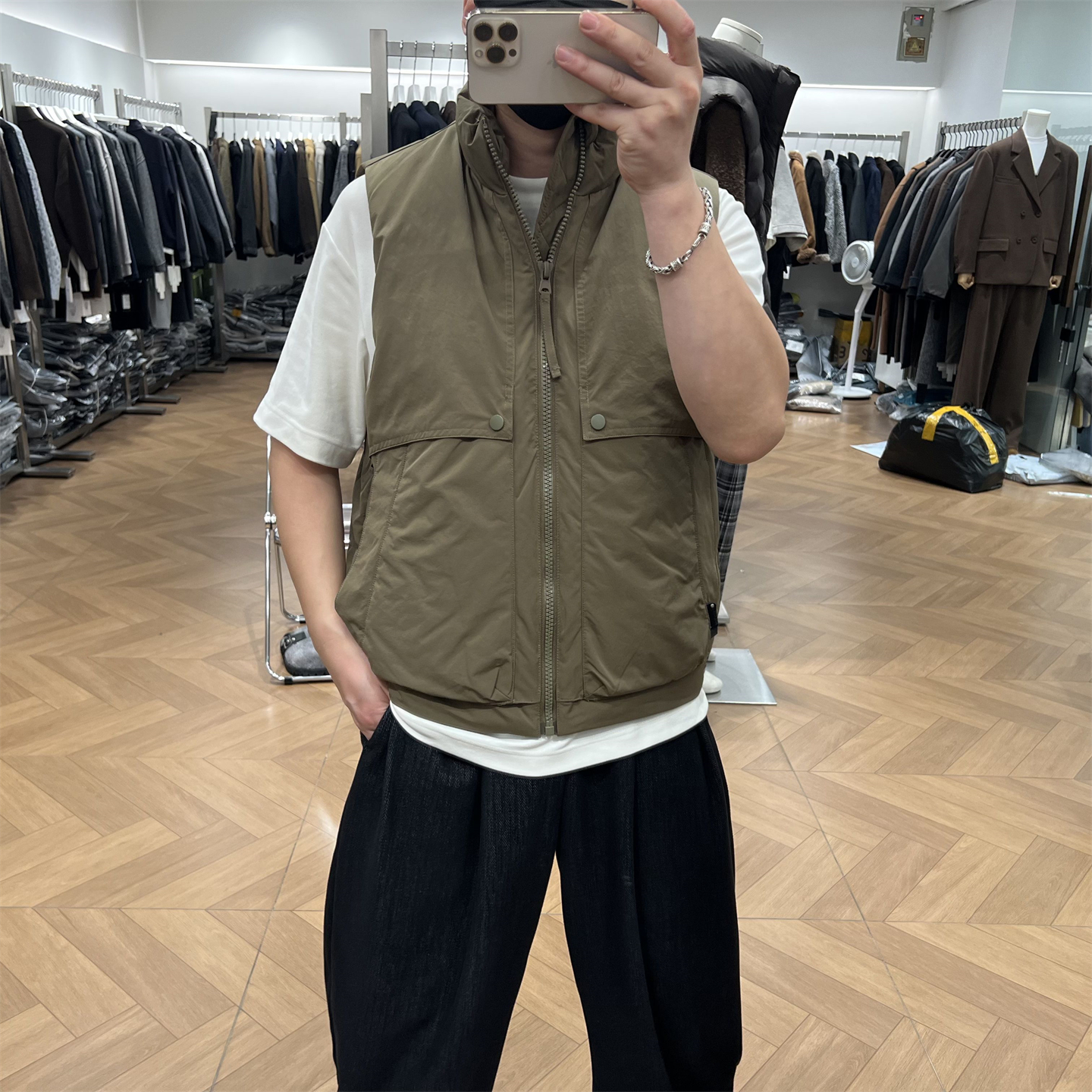 户外工装立领羽绒马甲保暖外套潮