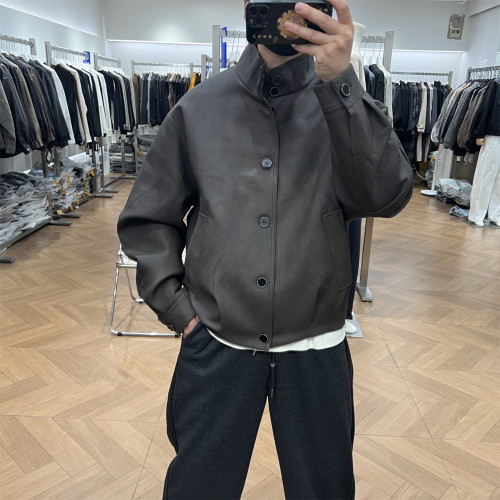 高端立领PU皮衣羽绒服鹅绒服外套