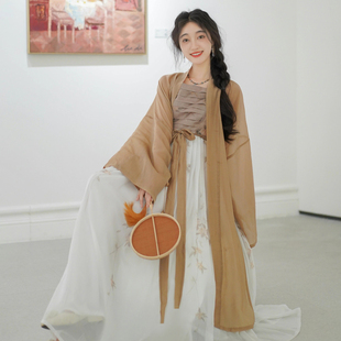 洛花赋桂花落汉元素松紧吊带裙连衣裙长干寺褙子轻薄新款夏季日常