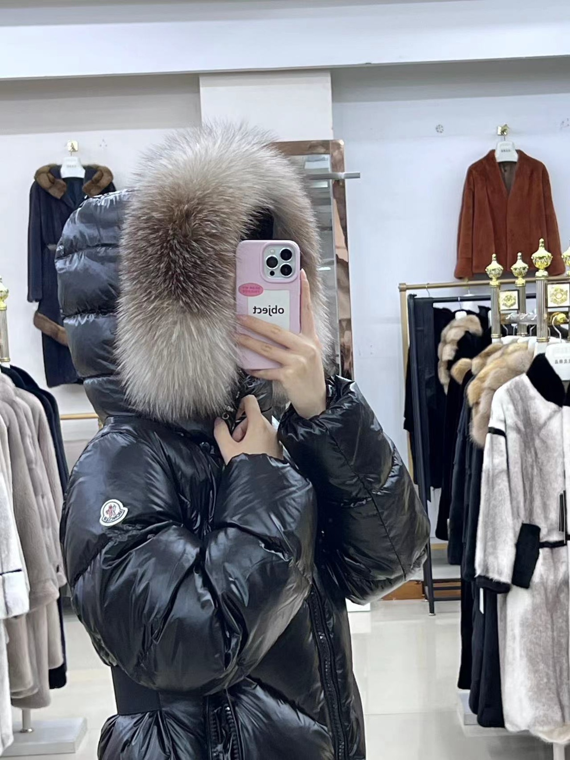 单卖蒙口原版羽绒服超大皇冠真皮毛领可拆卸更换成品毛领定制。