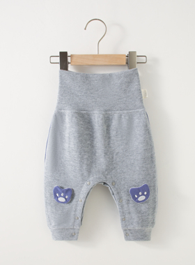 婴儿屁屁裤纯棉长裤春秋季按扣尿布裤新生儿高腰裤男女宝宝休闲裤