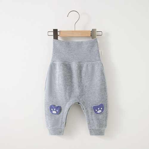 婴儿屁屁裤纯棉长裤春秋季按扣尿布裤新生儿高腰裤男女宝宝休闲裤