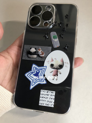 海浪公园【拍三免一】星星多罗猫小众古早iPhone15promax手机壳tpu透明软壳oppo华为p60