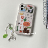 海浪公园 拍三免一 可爱风古早味适用于苹果17promax手机壳tpu透明软壳reno14三星s24小米14pro华为p70