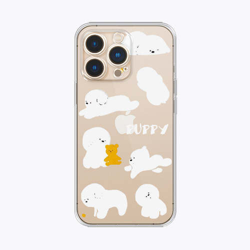 海浪公园【拍三免一】白色小狗修狗适用于iPhone16promax手机壳tpu透明软壳reno12三星s24小米14pro华为p70