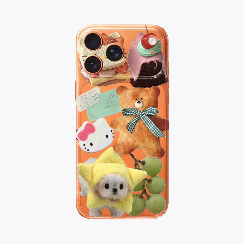海浪公园【拍三免一】萌物合集拼贴适用于iPhone air 17promax手机壳tpu透明软壳三星s24小米15pro华为p80