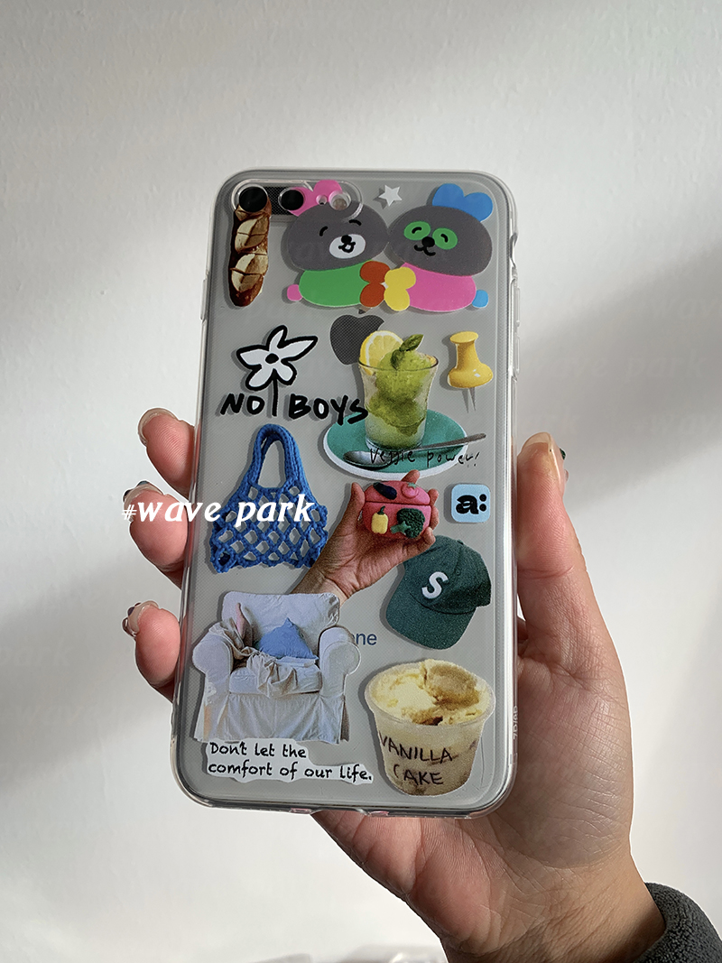 海浪公园【拍三免一】沙发ins小众适用于iPhone15promax手机壳tpu透明软壳华为