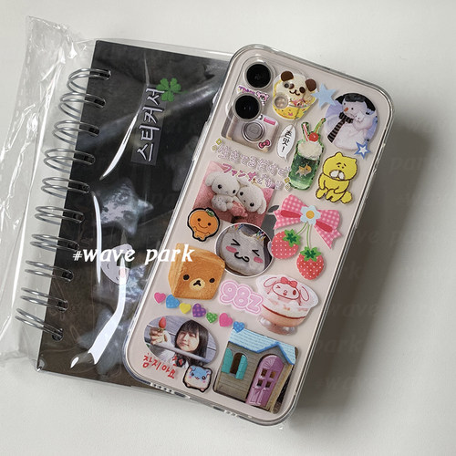 海浪公园【拍三免一】咕卡风古早味适用于iPhone15promax手机壳tpu透明软壳reno12三星s24小米14pro华为p70