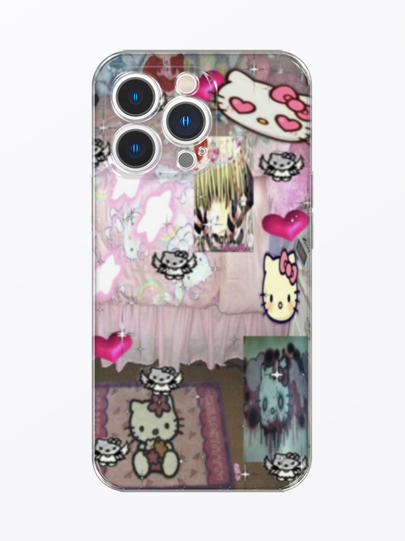 海浪公园【拍三免一】凯蒂猫房间适用于iPhone15promax手机壳tpu透明软壳小米三星s24
