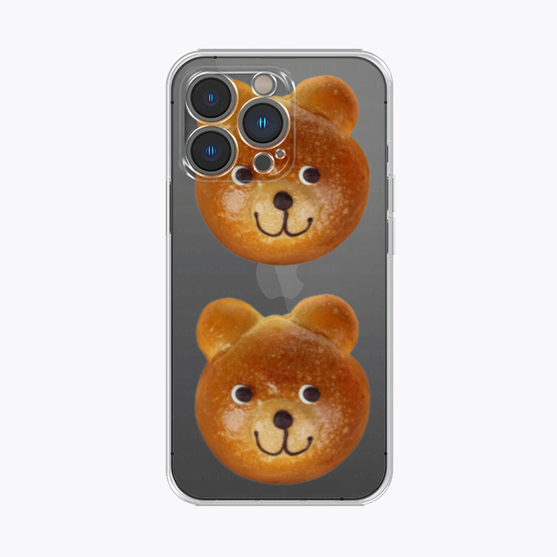 海浪公园【拍三免一】ins韩风面包熊适用于苹果17promax手机壳tpu透明软壳reno13三星s25小米15pro华为p80
