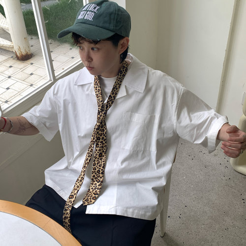老鼻噶美式boxy古巴领短袖衬衫
