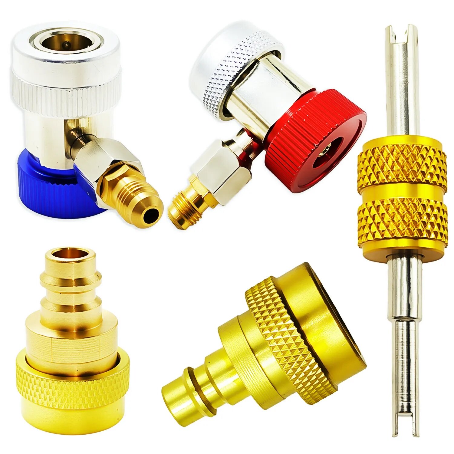 全铜汽车空调冷媒充气嘴螺纹连接器机械喷嘴配件