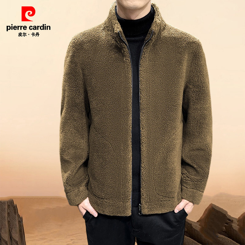 【双面穿】皮尔卡丹秋冬新款羊毛外套男士皮毛一体高档休闲爸爸装