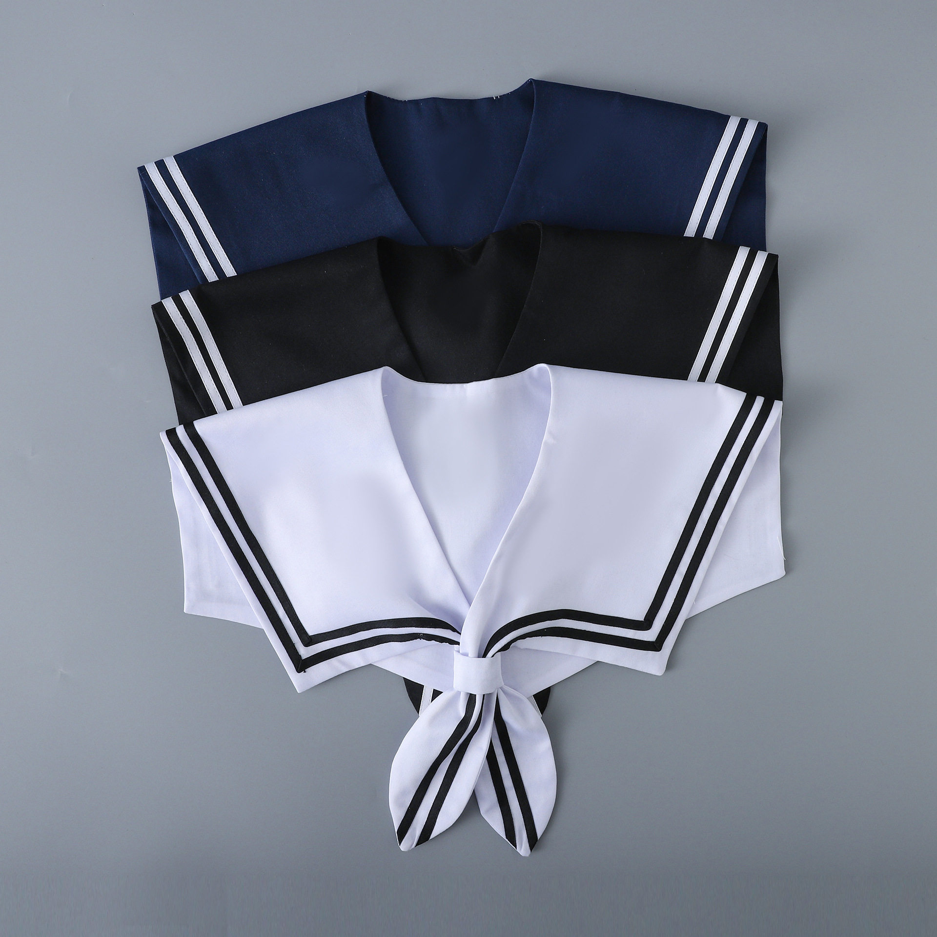 假领子海军学生条纹JK制服交叉领搭肩学院风配裙子娃娃领水手披肩