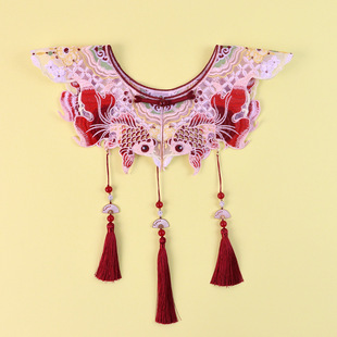 锦鲤云肩重工刺绣流苏中国风马面裙汉服旗袍新年棉服喜庆女童披肩