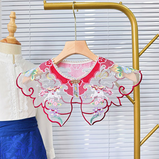 马面裙云肩复古中国风汉服女童珍珠唐装配饰披肩新中式明制假领子